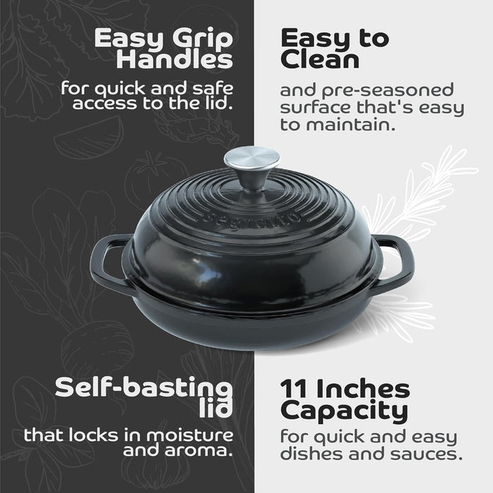 Segretto Cast Iron Bread Oven | 11" Diameter | Black