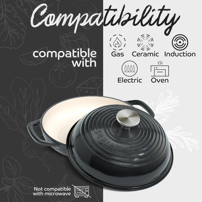 Segretto Cast Iron Bread Oven | 11" Diameter | Black