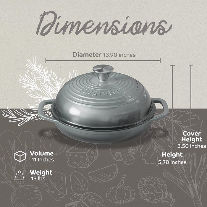 Segretto Cast Iron Bread Oven | 11" Diameter | Gradient Gray