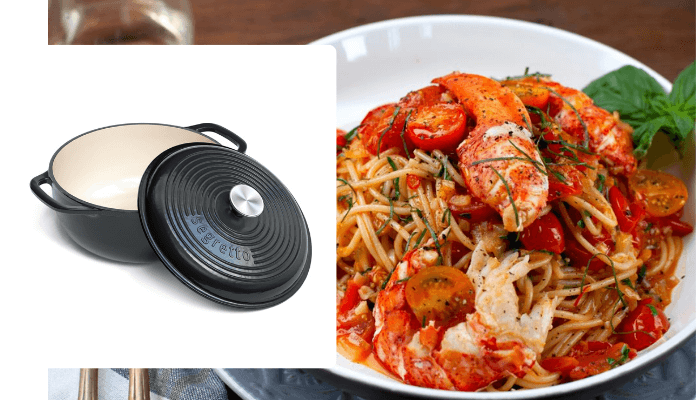 Lobster Spaghetti in a Dutch Oven