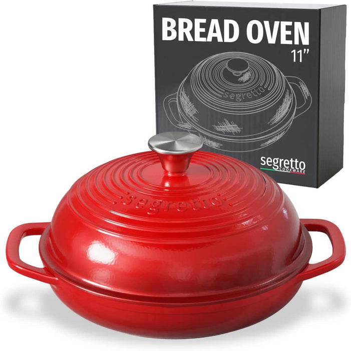 Segretto Cast Iron Bread Oven | 11" Diameter | Gradient Red