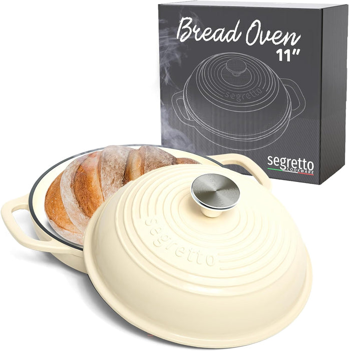 Segretto Cast Iron Bread Oven | 11" Diameter | Off-White