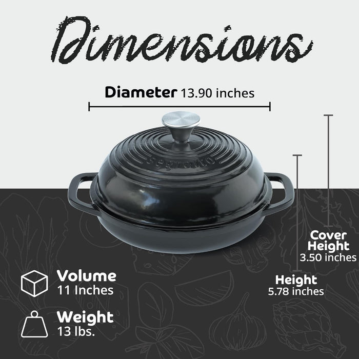 Segretto Cast Iron Bread Oven | 11" Diameter | Black
