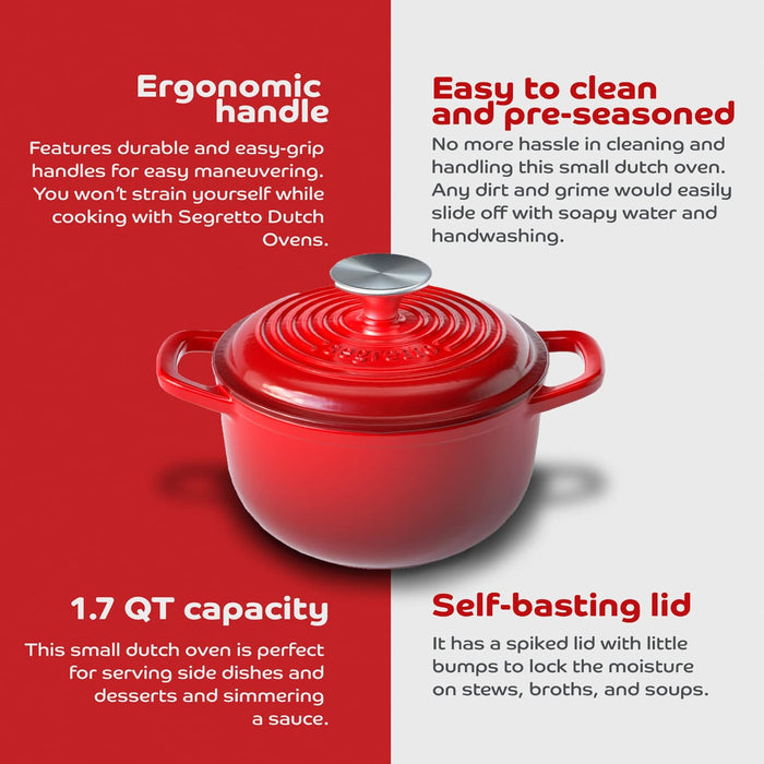 Lodge Cast Iron Red Silicone Cooking Pot Handle with Ergonomic Comfort Grip  - Lodge Compatible at